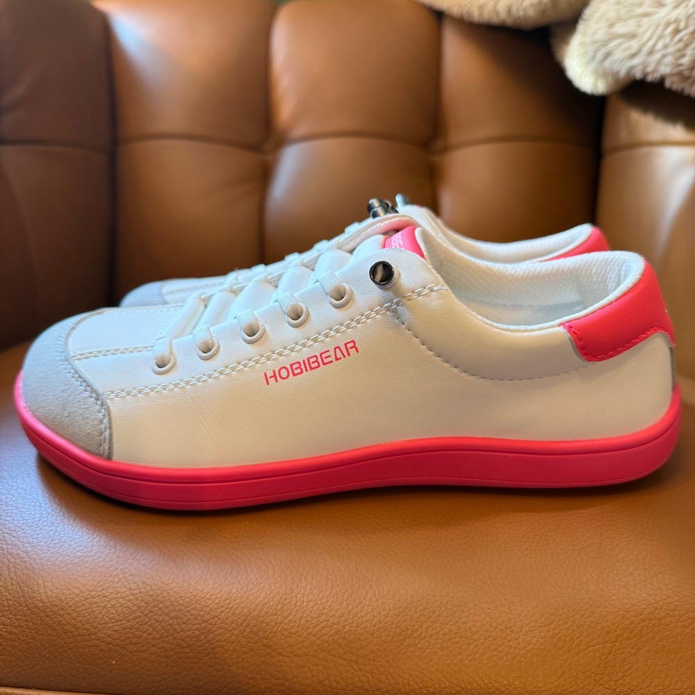 Hobibear Barefoot Sneakers White Pink Wide Toe Box GST0071G Womens 7.5 - Picture 2 of 6